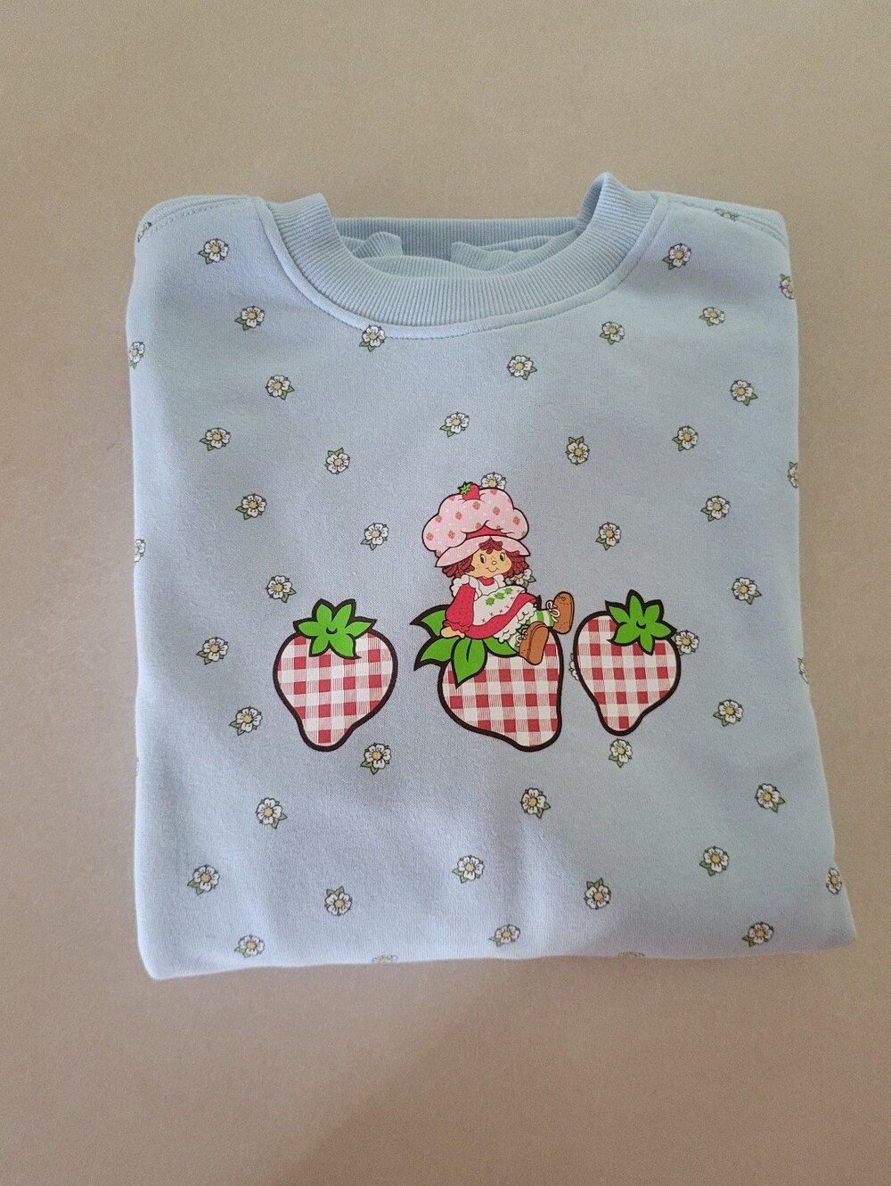 Strawberry Character Light Blue Crewneck Sweatshirt